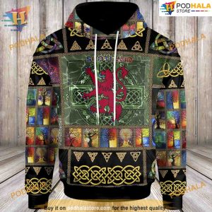 Lion Royal Irish St Patrick’s Day All Over Printed 3D Hoodie Sweatshirt