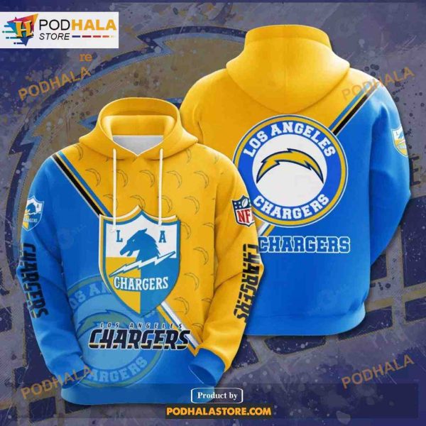 Los Angeles Chargers 3D Team Logo NFL Hoodie 3D