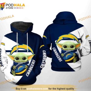 Los Angeles Chargers NFL Baby Yoda Team 3D Hoodie Sweatshirt