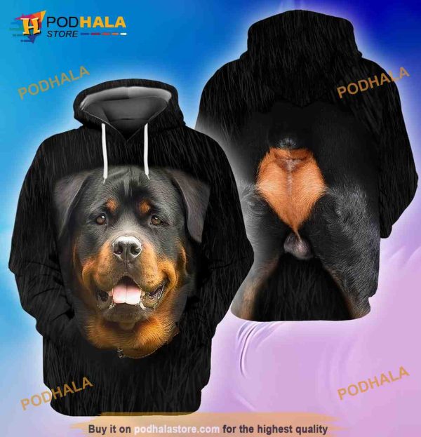 Love Rottweiler Dog 3D Hoodie