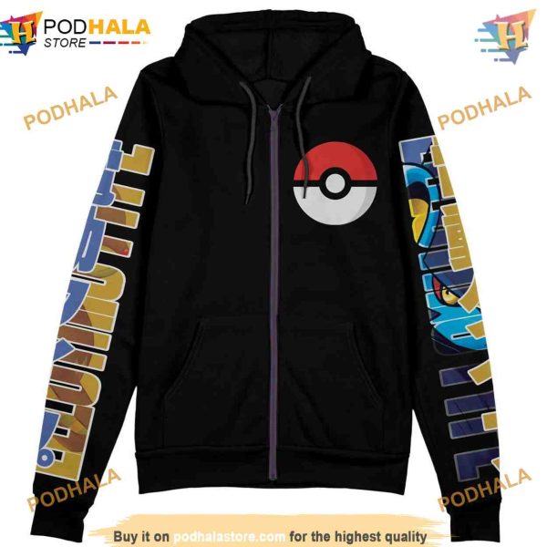 Luxray Pokemon Zip 3D Hoodie