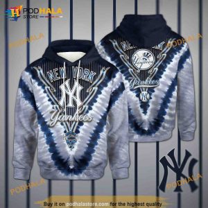 MLB New York Yankees Tie Dye Pattern 3D Hoodie