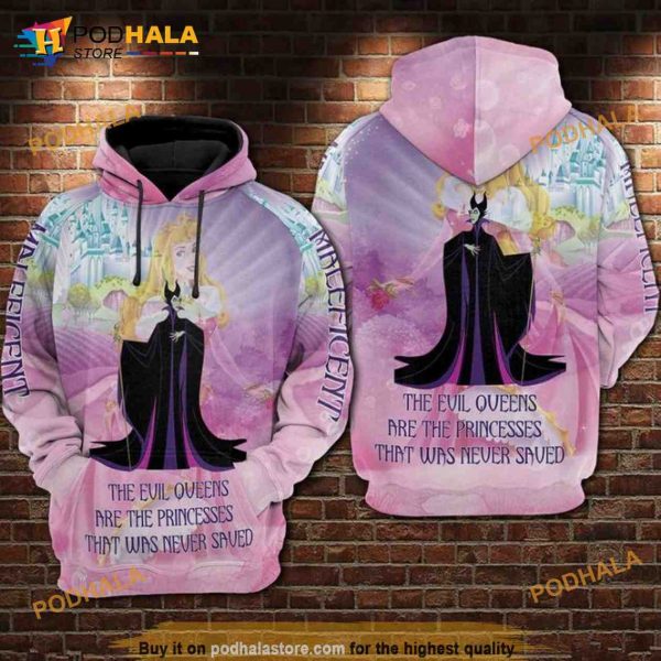 Maleficent And Princess Aurora All Over Print 3D Hoodie