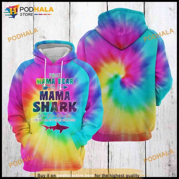 Mama Shark Tie Dye 3D Hoodie