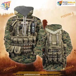 Marine Corps All Over Printed 3D Hoodie Sweatshirt