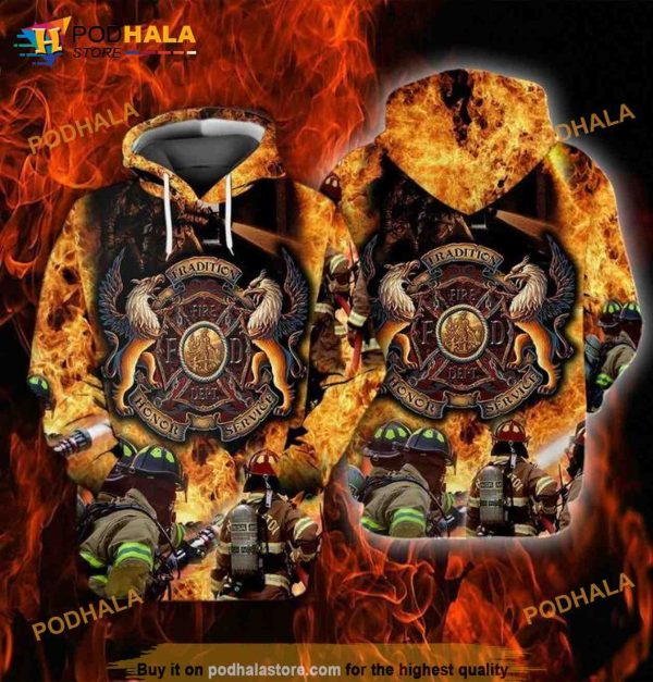 Memorial Day Firefighter Tradition Honor Service 3D Hoodie