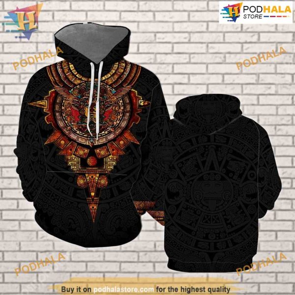 Mexico Aztec Sun Stone All Over Printed 3D Hoodie Sweatshirt