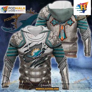 Miami Dolphins NFL Knight Templar Armor Shirt NFL Hoodie 3D