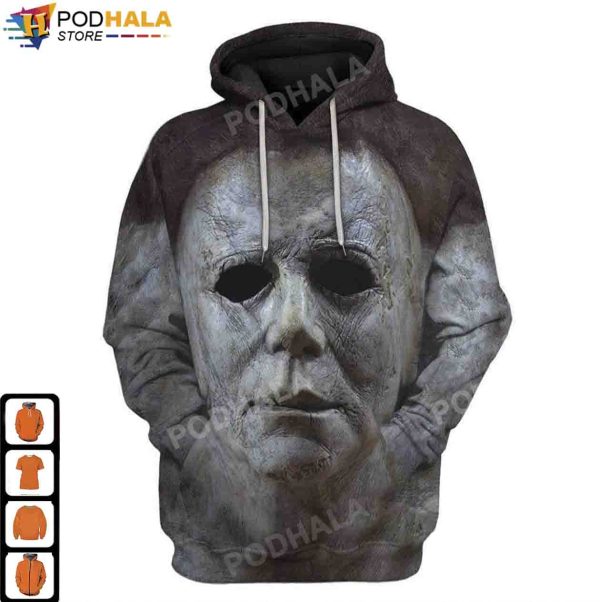 Michael Myers Costume Full Face Movie Halloween 3D Hoodie