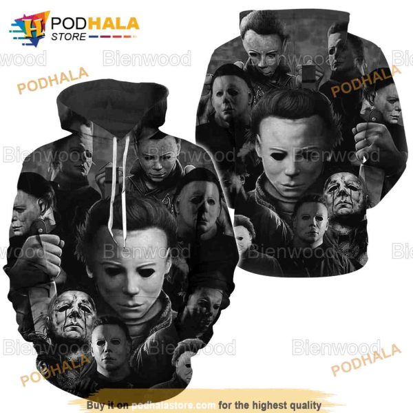 Michael Myers Face Halloween 3D Hoodie