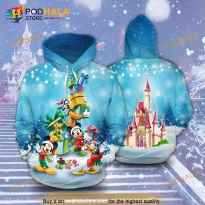 Mickey And Friends Christmas Art 3D Hoodie Sweatshirt