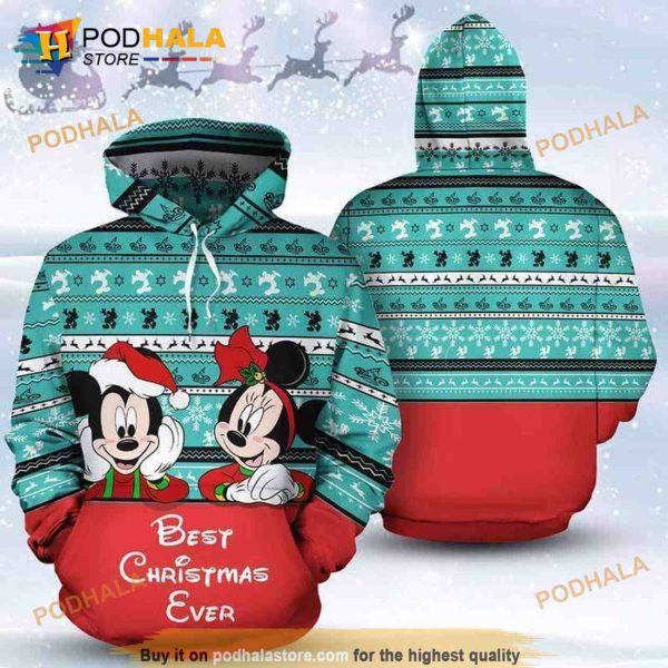 Mickey And Minnie Best Christmas Ever 3D Hoodie Sweatshirt