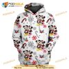 Mickey And Minnie Christmas Snow All Over Printed Christmas 3D Hoodie Sweatshirt