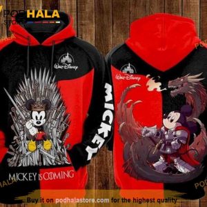 Mickey And Minnie Disney Is Coming Dragon 3D Hoodie Sweatshirt