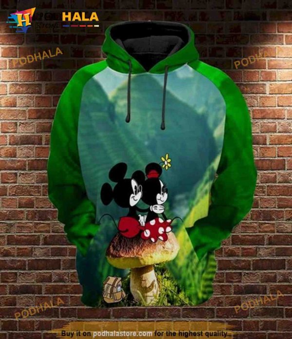 Mickey And Minnie Disney Landscape 3D Hoodie Sweatshirt