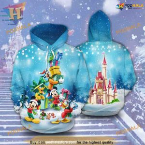 Mickey Friends Art Xmas 3D Hoodie