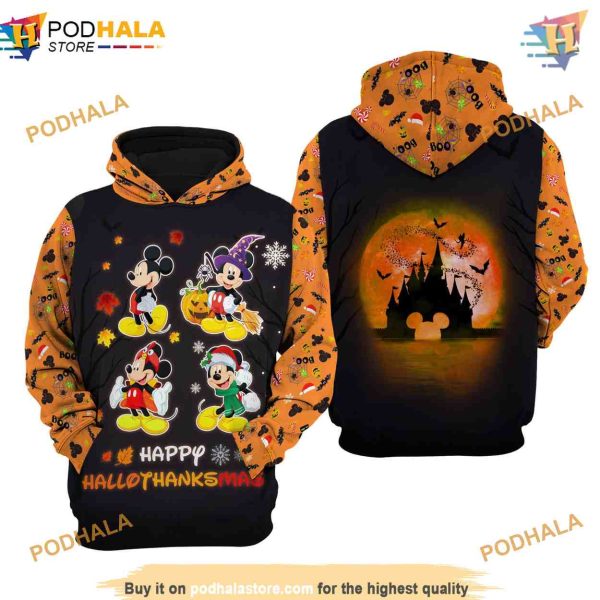 Mickey Hallothankmas Disney Cartoon 3D Hoodie Ideal Apparel