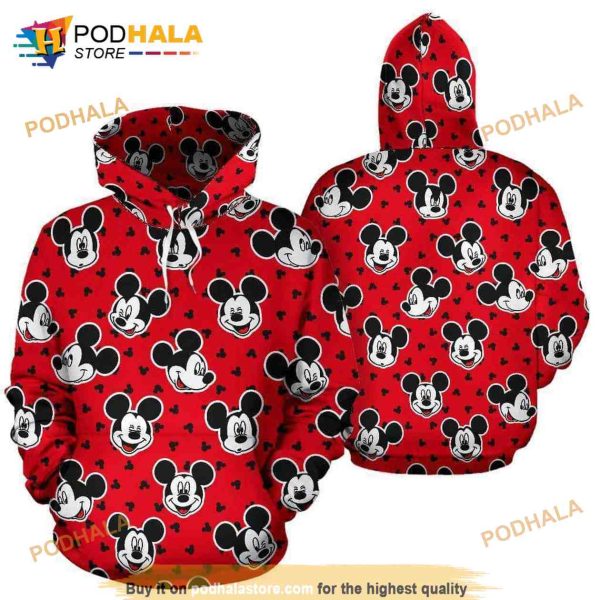 Mickey Head Pattern 3D Hoodie Sweatshirt