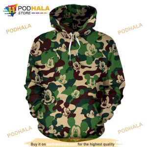 Mickey Head Pattern Camo 3D Hoodie Sweatshirt