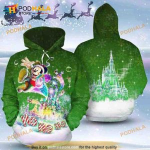 Mickey Merry Christmas Ho Ho Ho Green 3D Hoodie Sweatshirt