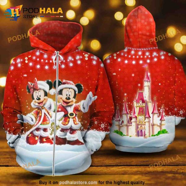 Mickey Minnie Christmas Costume 3D Hoodie Sweatshirt