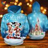 Mickey Minnie Christmas Costume In Blue 3D Hoodie Sweatshirt