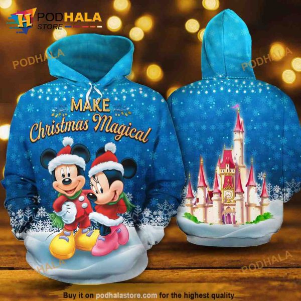 Mickey Minnie Make Christmas Magical 3D Hoodie Sweatshirt