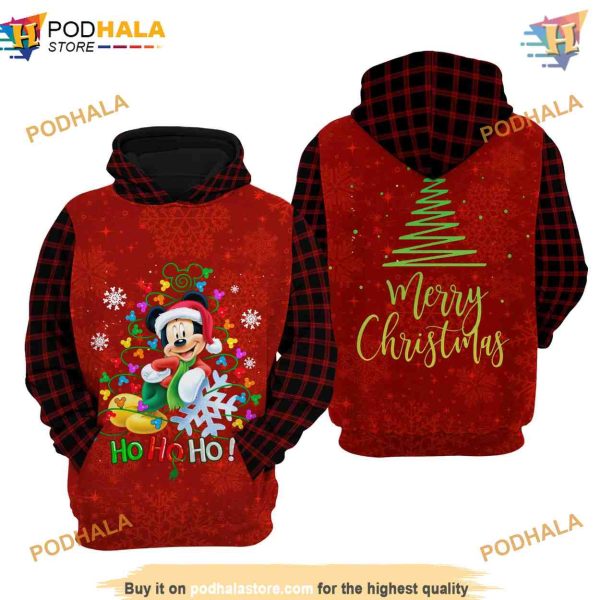 Mickey Mouse Red Christmas Disney Xmas 3D Hoodie