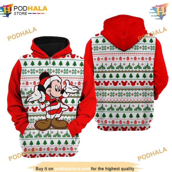 Mickey Santa Christmas Disney 3D Hoodie