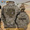 Minnesota Twins Camouflage Veteran 3D Cotton Hoodie