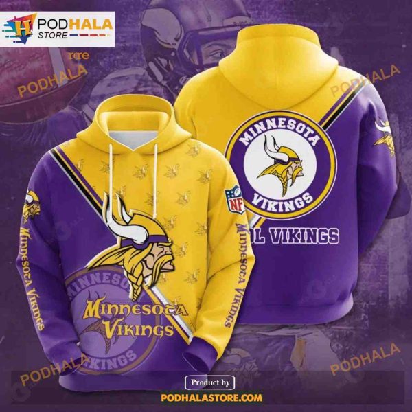 Minnesota Vikings 3D Team Logo NFL Hoodie 3D