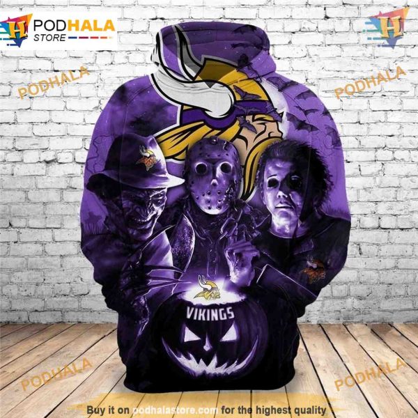 Minnesota Vikings Horror Night 3D Hoodie