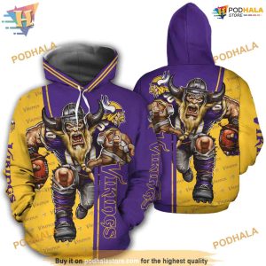 Minnesota Vikings Mascot Unisex 3D Hoodie Sweatshirt