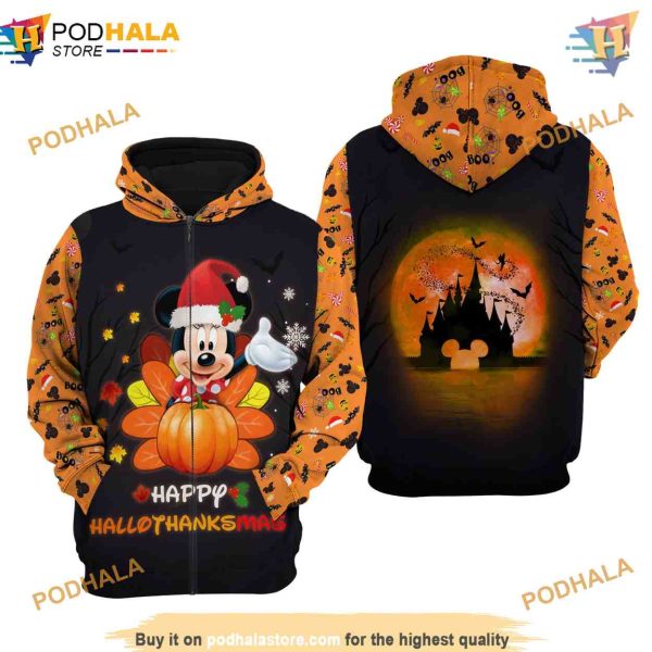 Minnie Mouse Hallothankmas Disney 3D Hoodie