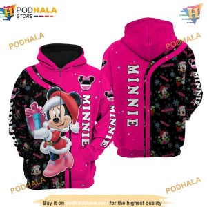 Minnie Mouse Pink Christmas Disney 3D Hoodie