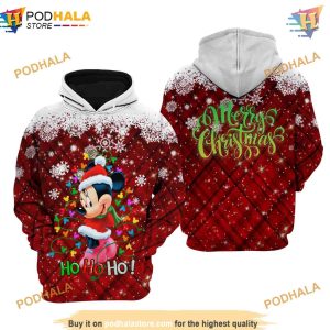 Minnie Mouse Red Christmas Disney 3D Hoodie