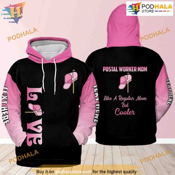 Mom Pink Black Lip All Over Printed 3D Hoodie Sweatshirt