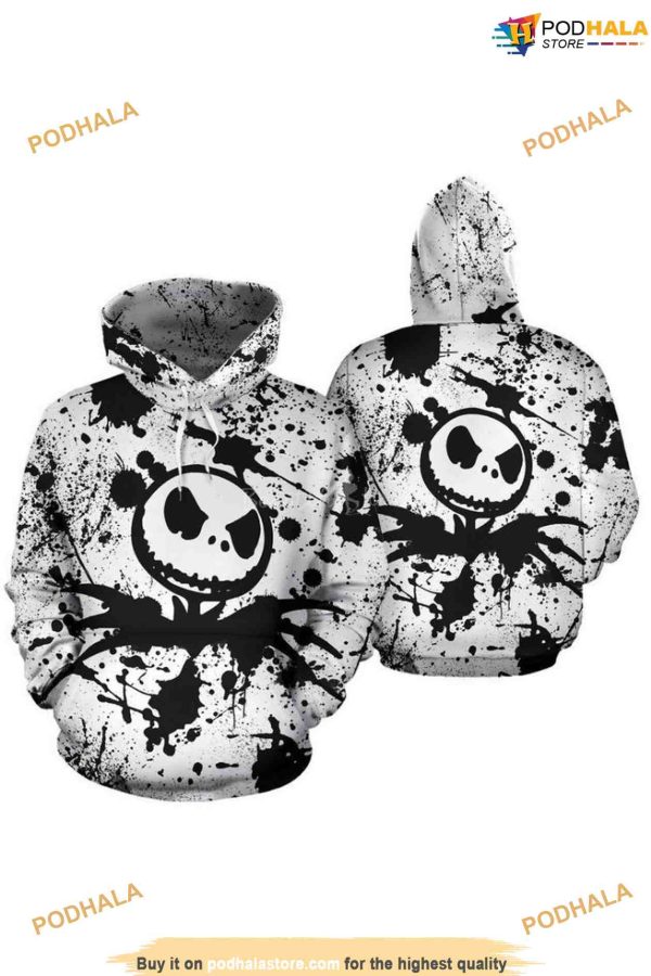 Monster Jack Skellington Over Print 3D Funny Christmas Hoodie