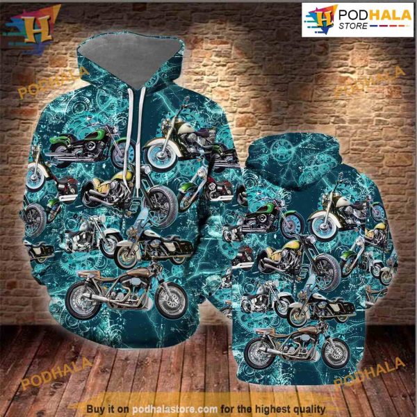 Motorcycles Once A Biker All Over Printed 3D Hoodie Sweatshirt