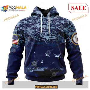 NFL Baltimore Ravens Honor US Navy Veterans Shirt NFL Hoodie 3D