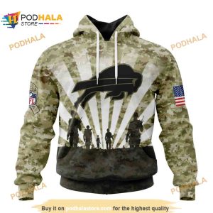 NFL Buffalo Bills Salute To Service Honor Veterans Shirt 3D Hoodie