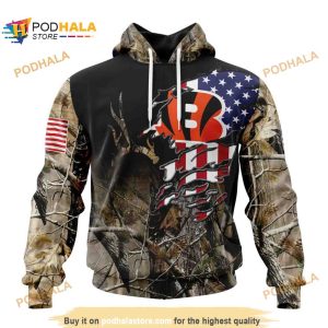 NFL Cincinnati Bengals Special Camo Realtree Hunting Shirt 3D Hoodie