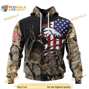 NFL Denver Broncos Special Camo Realtree Hunting Shirt 3D Hoodie