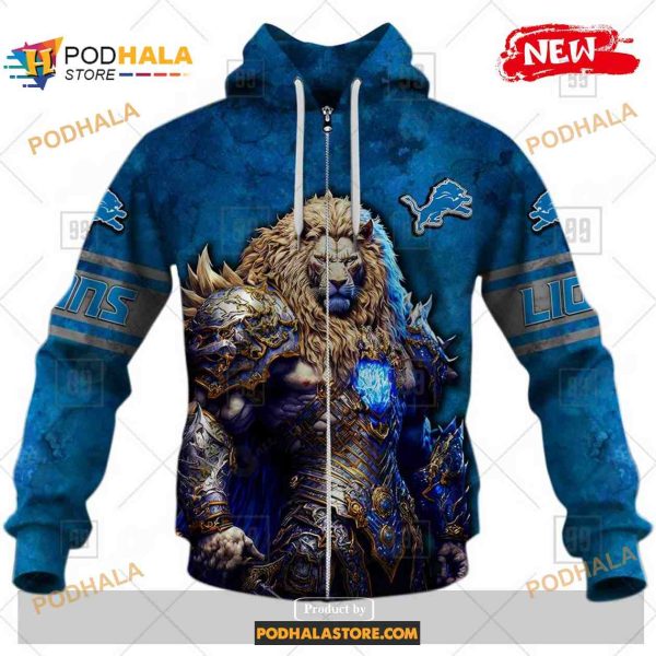 NFL Detroit Lions Warrior Special Super Hero Design Shirt NFL Hoodie 3D