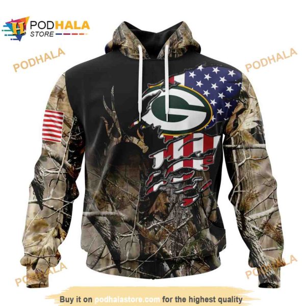 NFL Green Bay Packers Special Camo Realtree Hunting Shirt 3D Hoodie