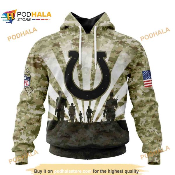 NFL Indianapolis Colts Salute To Service Honor Veterans Shirt 3D Hoodie