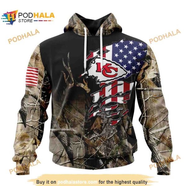 NFL Kansas City Chiefs Special Camo Realtree Hunting Shirt 3D Hoodie