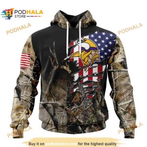 NFL Minnesota Vikings Special Camo Realtree Hunting Shirt 3D Hoodie