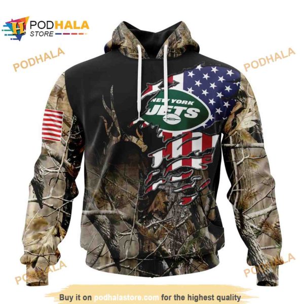 NFL New York Jets Special Camo Realtree Hunting Shirt 3D Hoodie