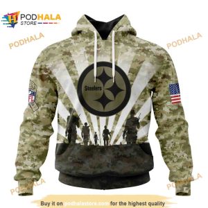 NFL Pittsburgh Steelers Salute To Service Honor Veterans Shirt 3D Hoodie